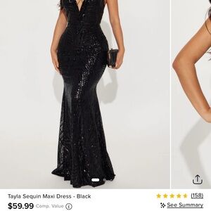 Sequin Maxi Dress - Black